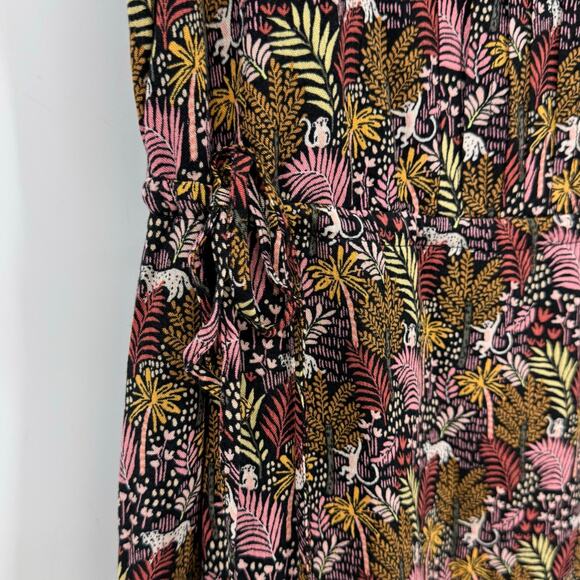 NEW LOFT Paradise Lost Dress M Jungle Animal Print Cinch Waist Twee Teacher Jess - Picture 6 of 10